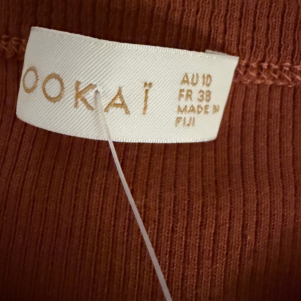 Kookai Women's Tan Button-Up Tank Top - Picture 3 of 6